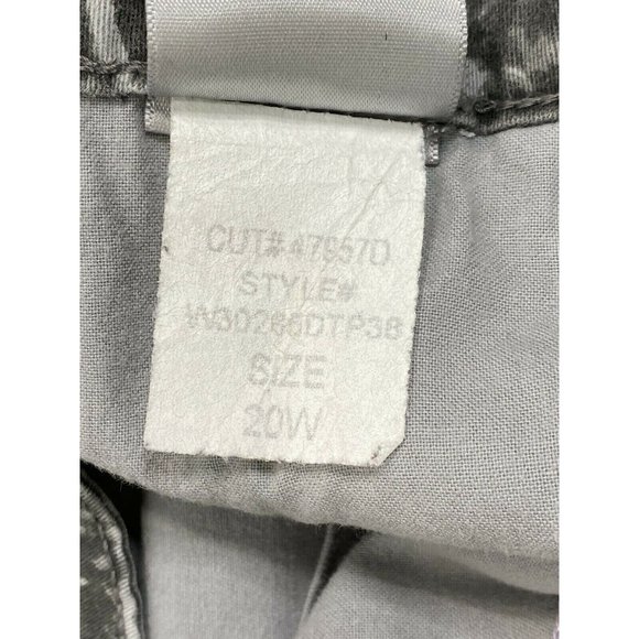 NYDJ  20W Skinny High Rise Stretch Gray Camouflage Ankle Pants Lift Tuck - Picture 9 of 11